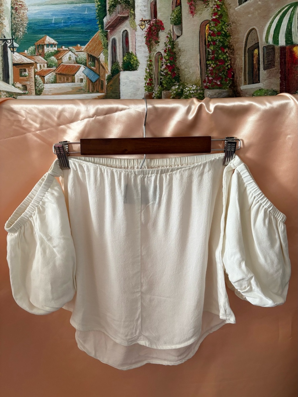 Reformation Off Shoulder Rayon White Top ✨Size Small - Picture 3 of 6